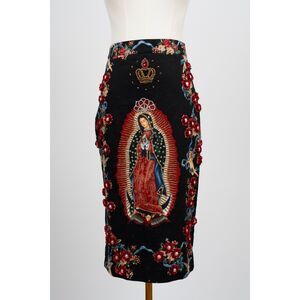 Rare Josefina by Vero Solis Virgin Mary Black Skirt Heavy Embroidery Size S